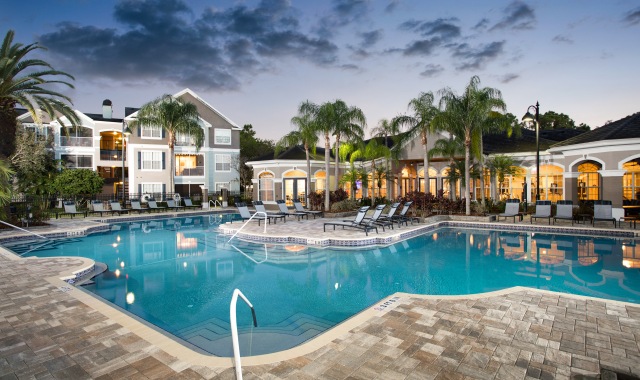 Luxurious swimming pools, outdoor grilling areas, and fitness center