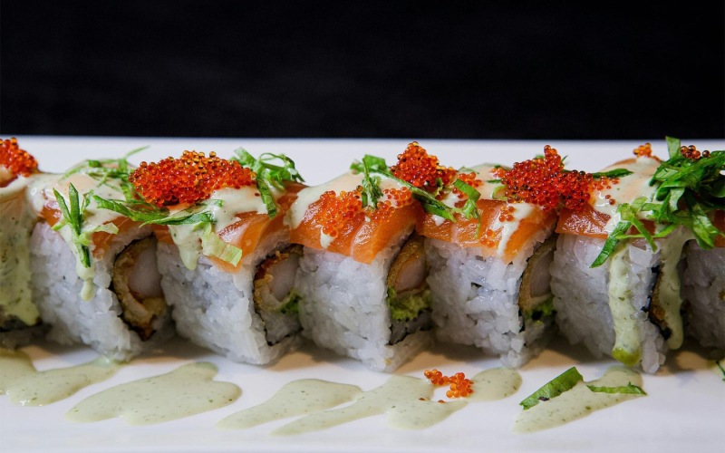a plate of sushi