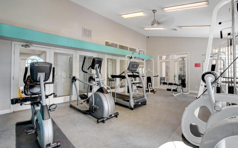 a room with exercise equipment