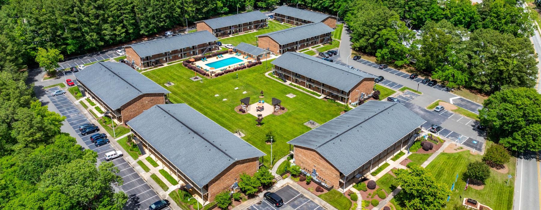 aerial shot of Ridgewood property