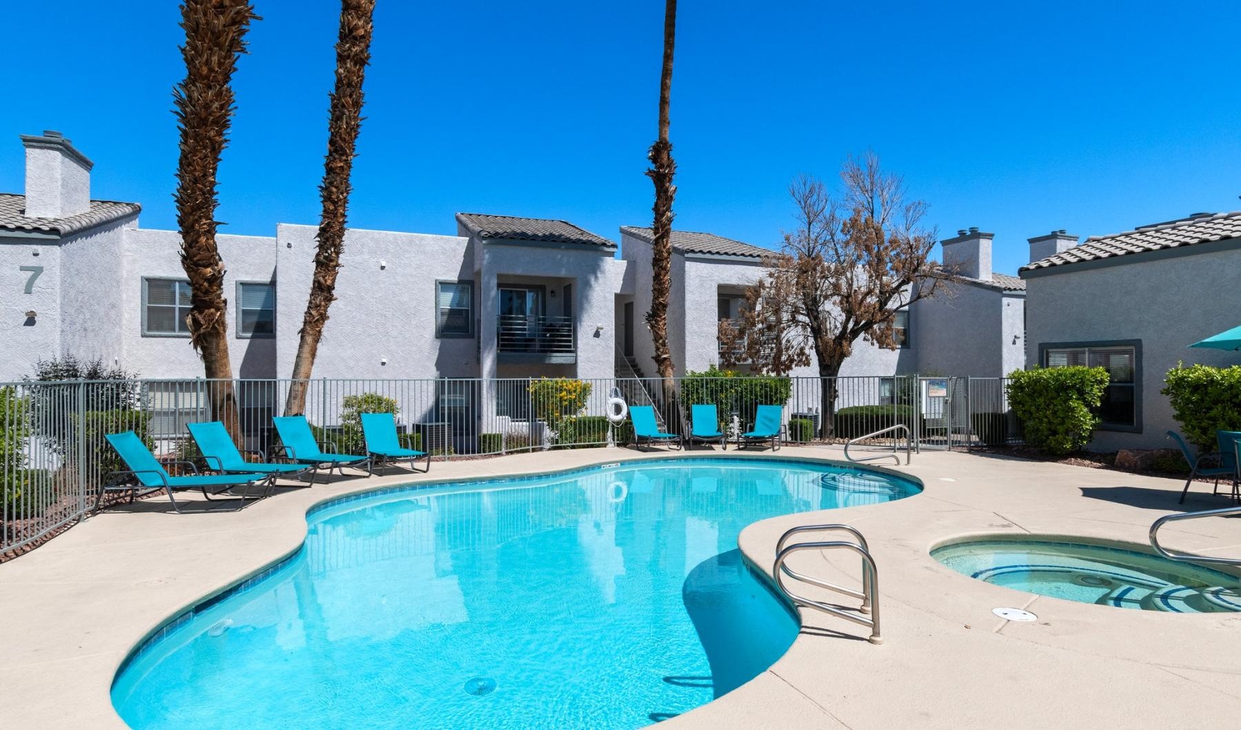 a swimming pool in a courtyard