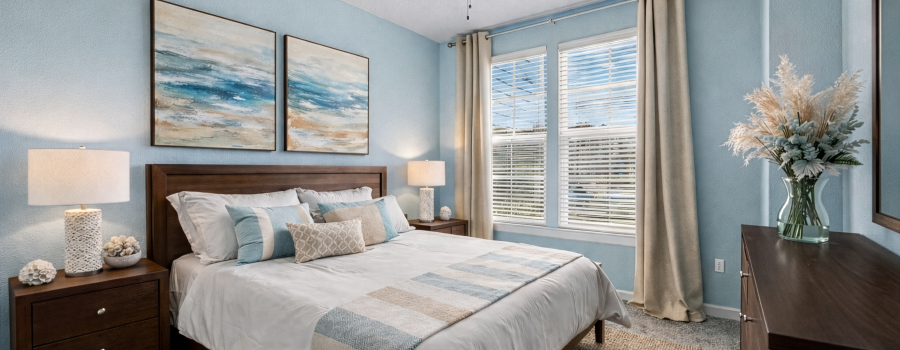 Bedroom with lots of natural light