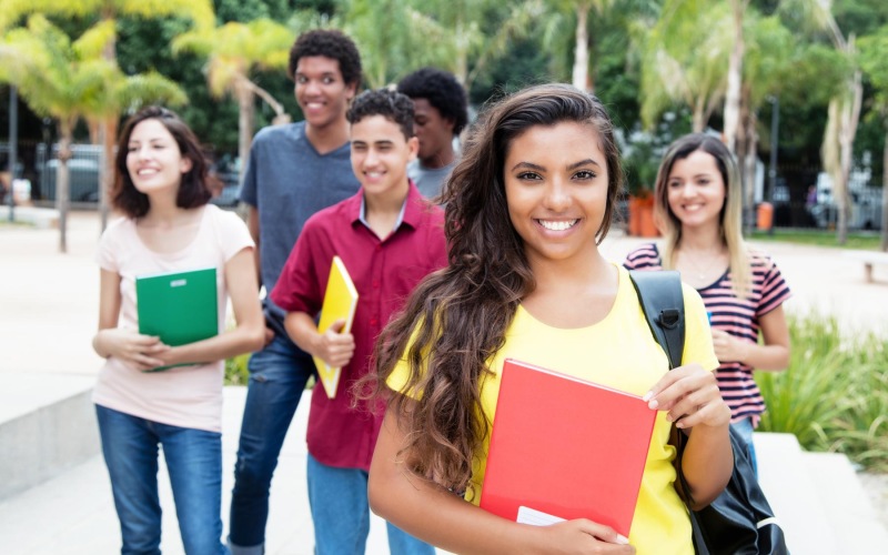 a group of students posing for a photo
