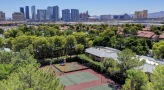 Aerial view of tennis courts