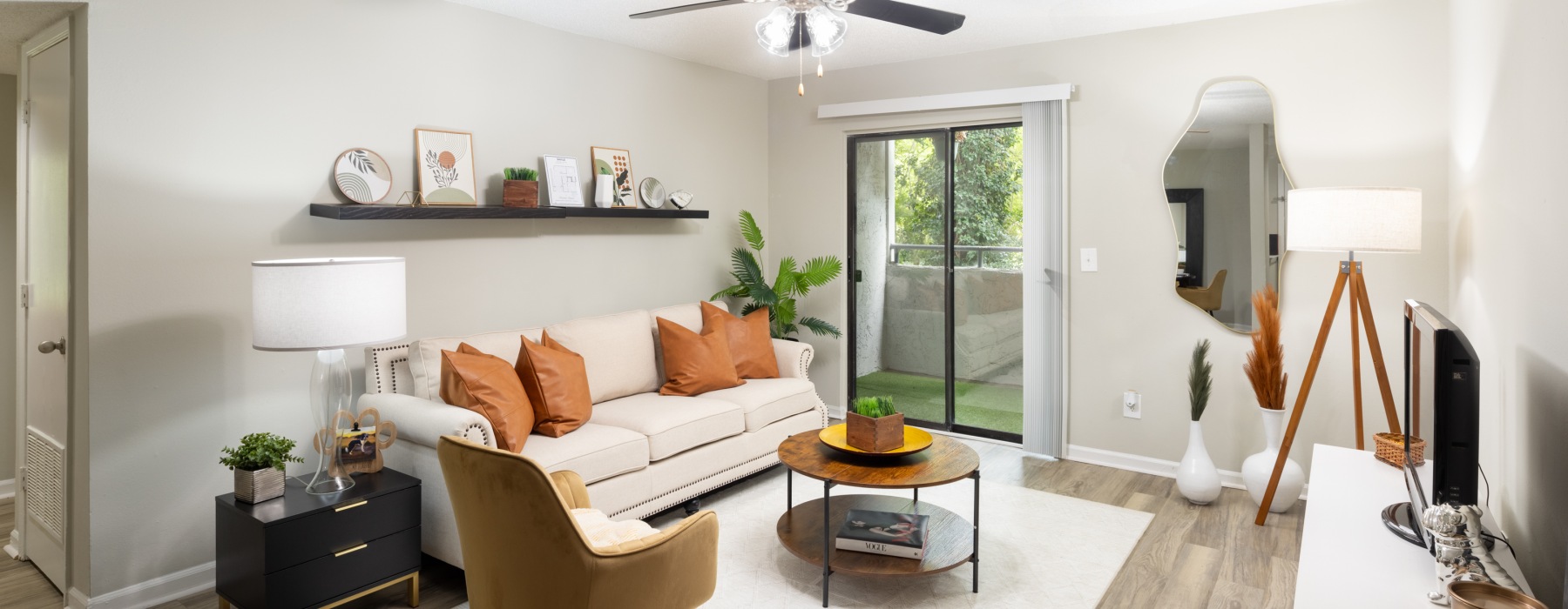 Living room with plenty of natural light 