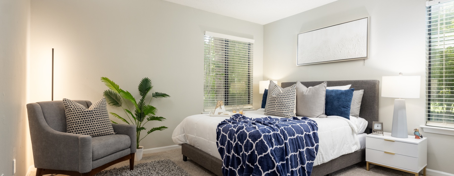 Bedroom with lots of natural light