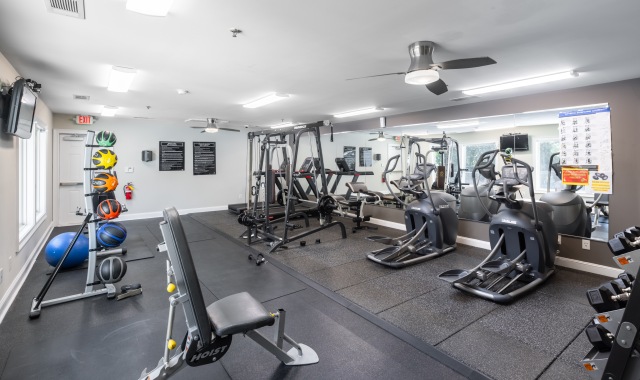 Fully-outfitted fitness center