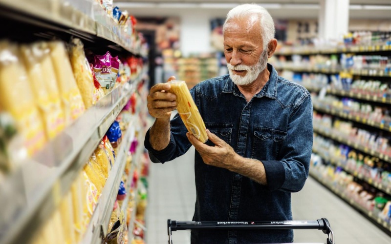 a person grocery shopping