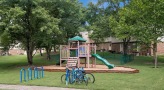 Playground with slides and climbing equipment