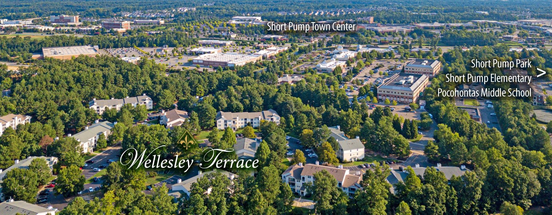 a town next to a lake