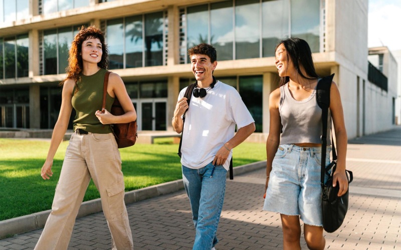 a group of people walking