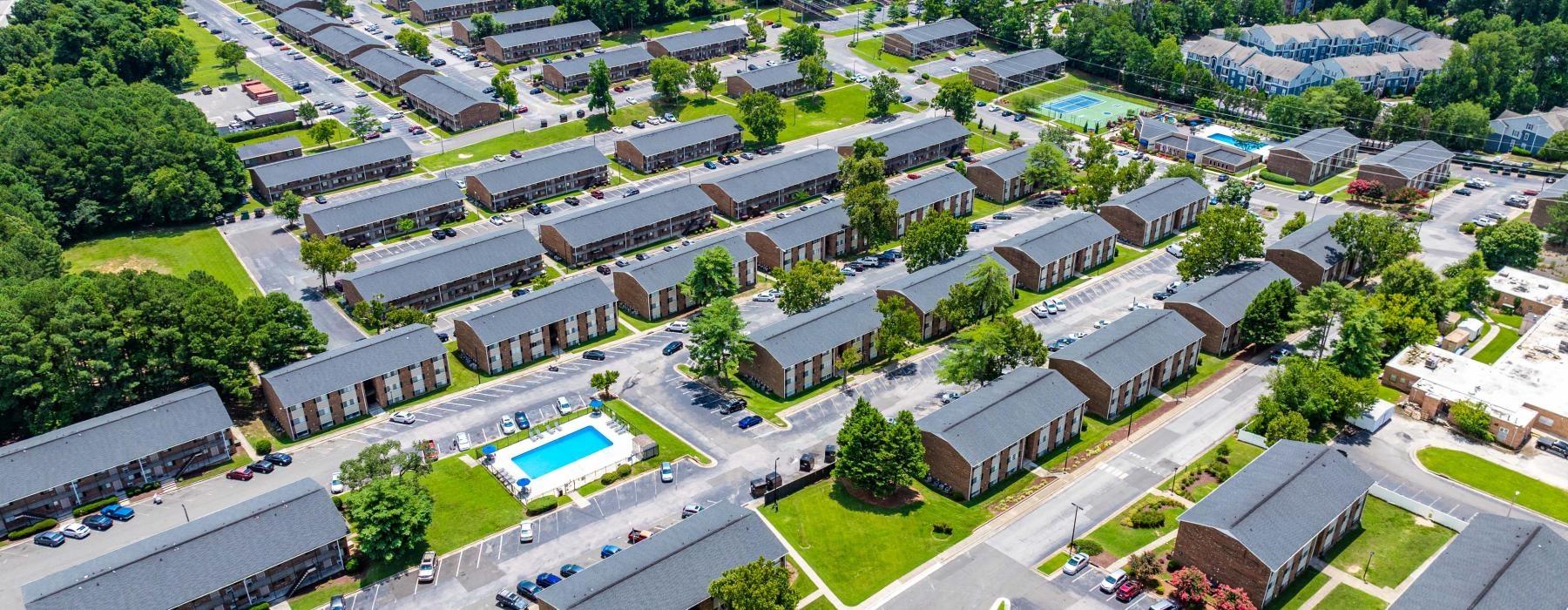 aerial view of a large building