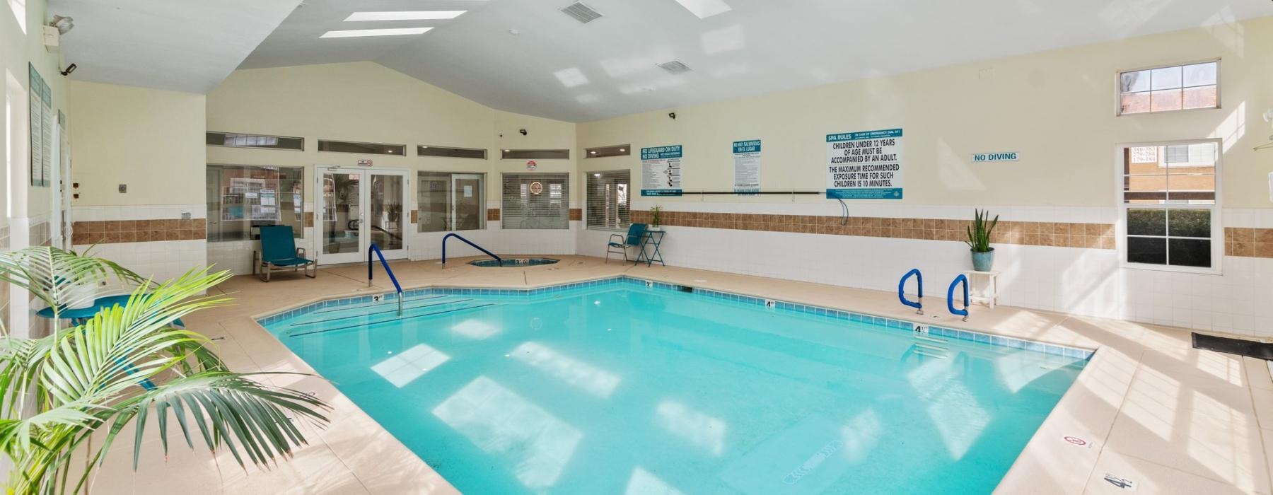a large indoor swimming pool