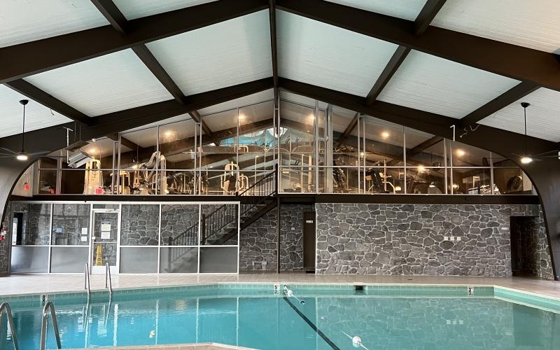 a large swimming pool