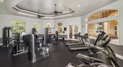 Fitness center with a variety of cardio and weight machines