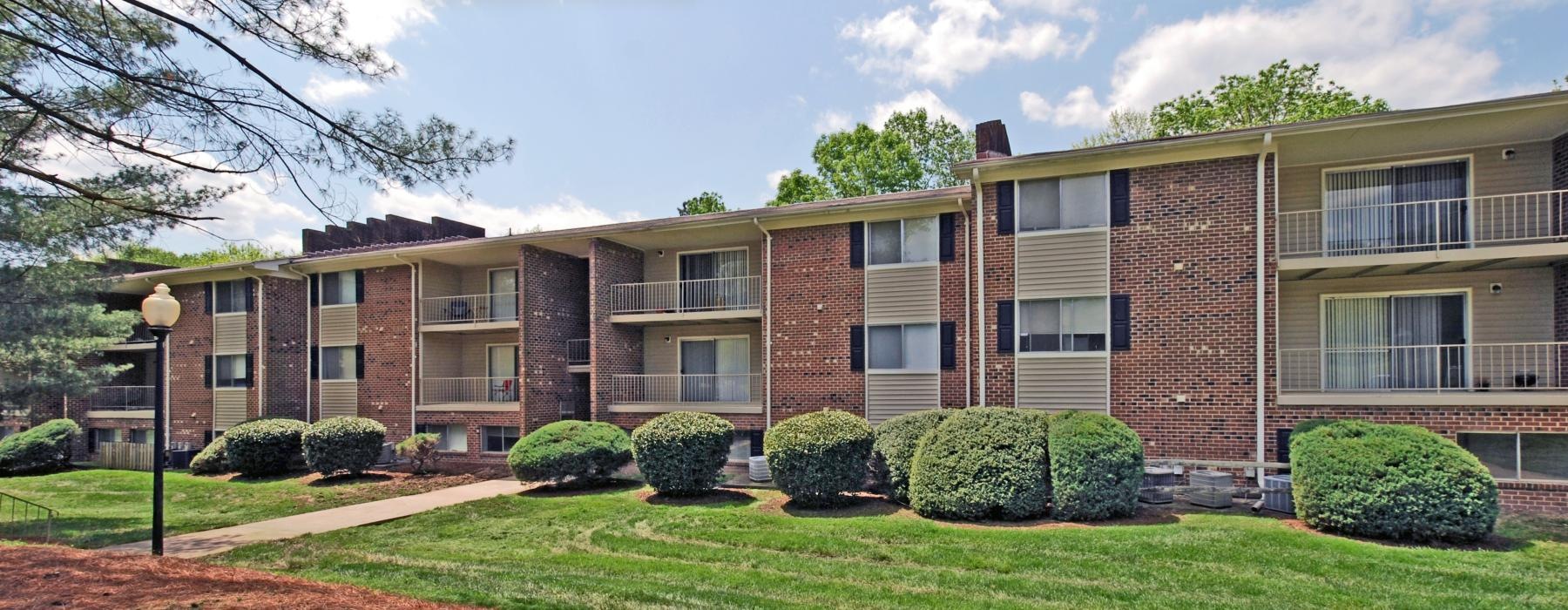 a building with a lawn in front