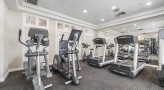 Fitness center with treadmills and free weights