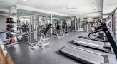 Fitness center with aerobic equipment and weight machines