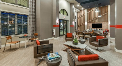 Elegant clubhouse with ample plush seating 