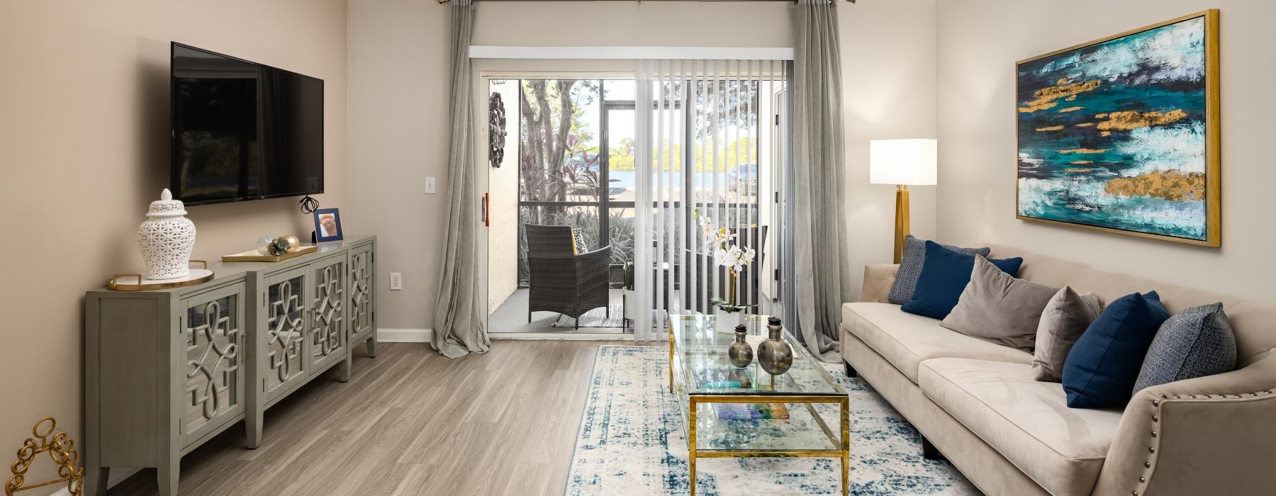 private balcony access in living room