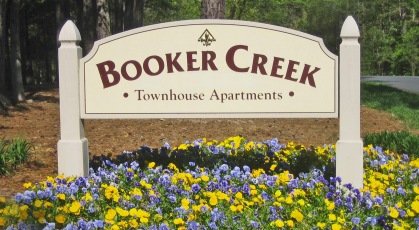 Booker Creek Townhouse Apartments community signage