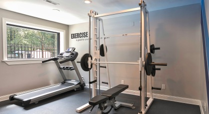 Fitness center with cardio machines and weights