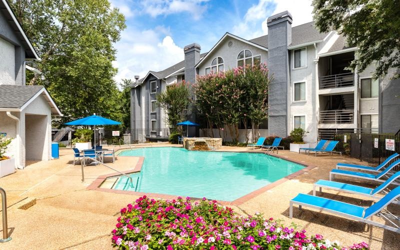 a swimming pool in a backyard