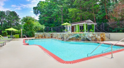 Pool with upper cabana area