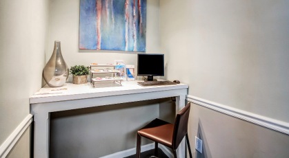 Study area with desk and chair