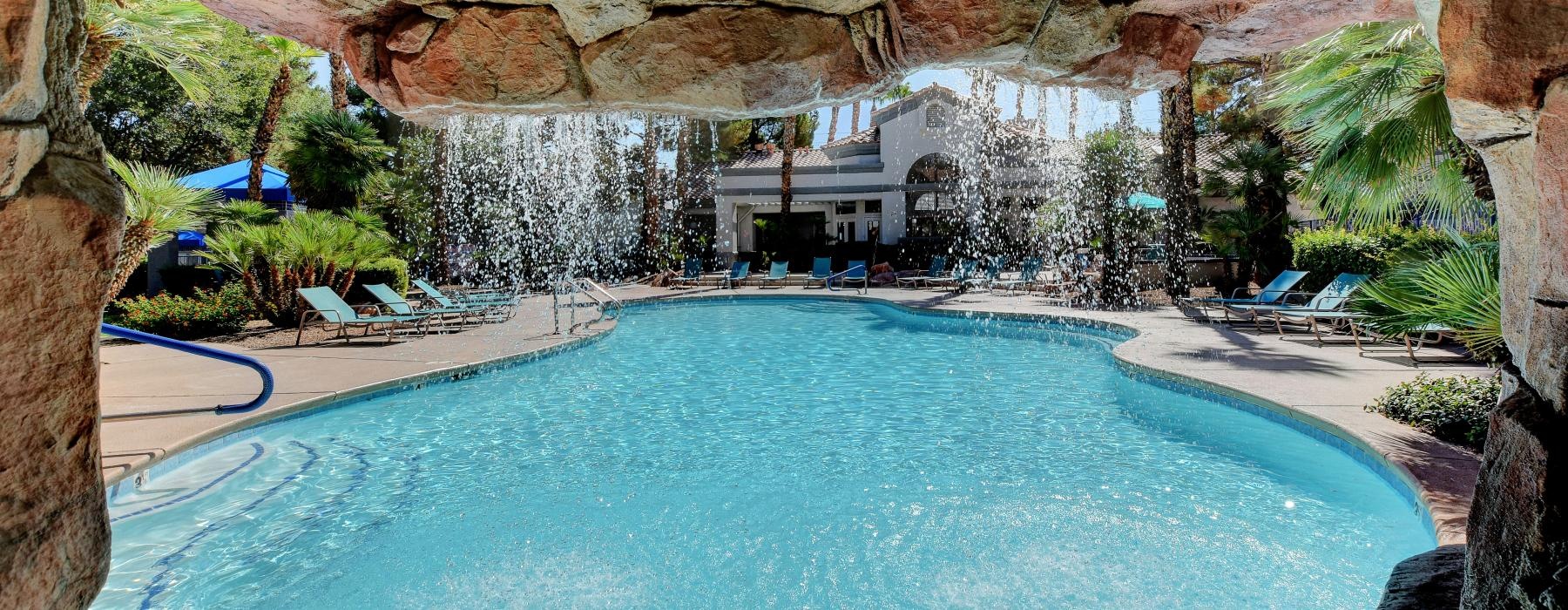 shot of pool from inside a cove