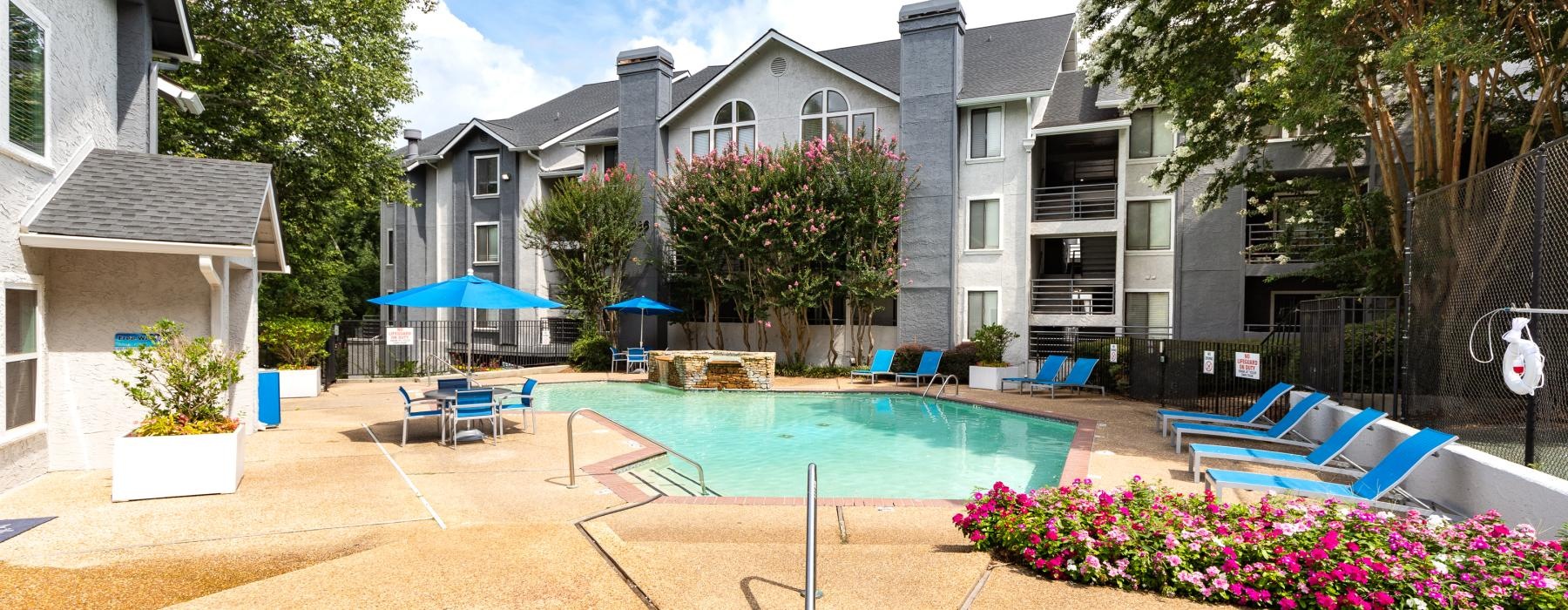 a swimming pool in a backyard