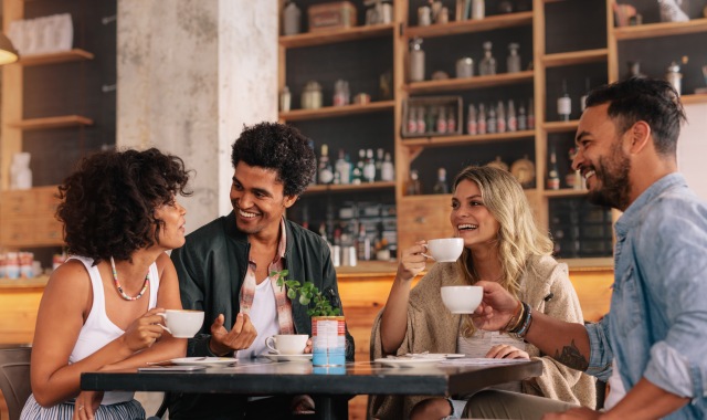 Friends having coffee