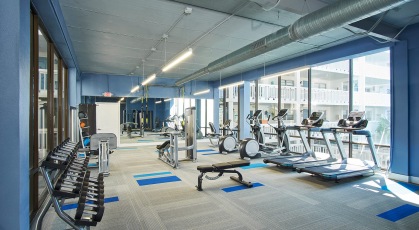 Fitness center with a variety of cardio and weight machines