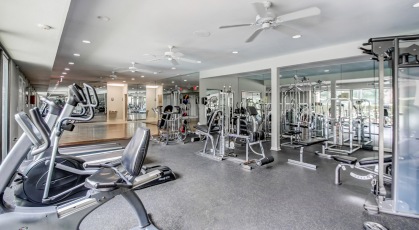 Fitness center with a variety of cardio and weight machines