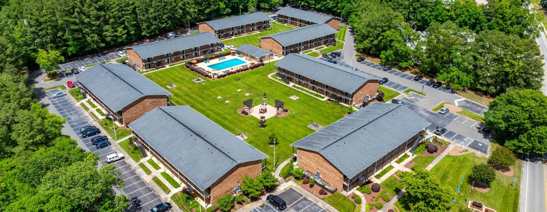 aerial shot of Ridgewood property