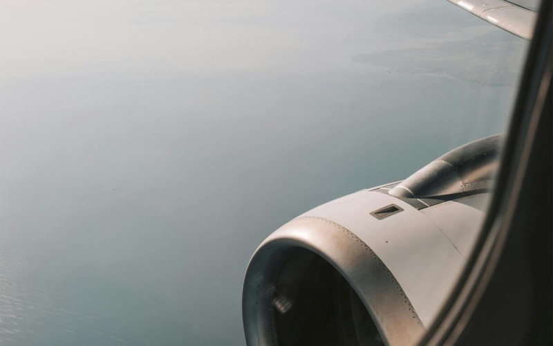 the wing of an airplane