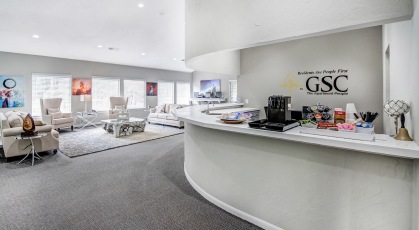 Spacious clubhouse kitchen area with coffee counter