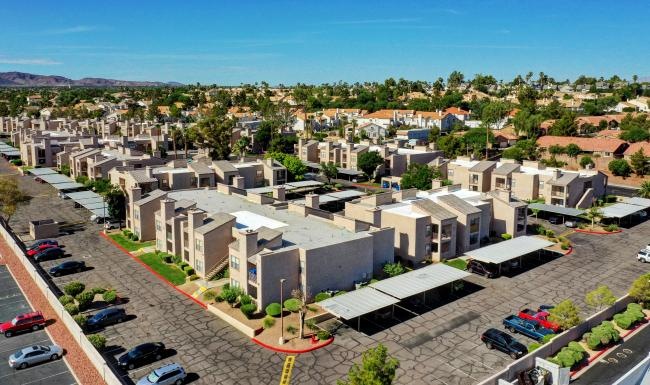 a high angle view of a town