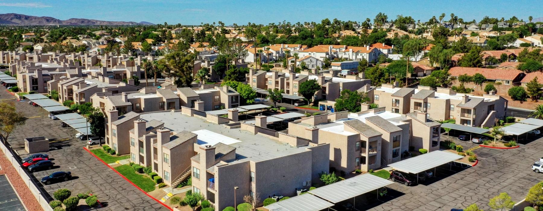 a high angle view of a town