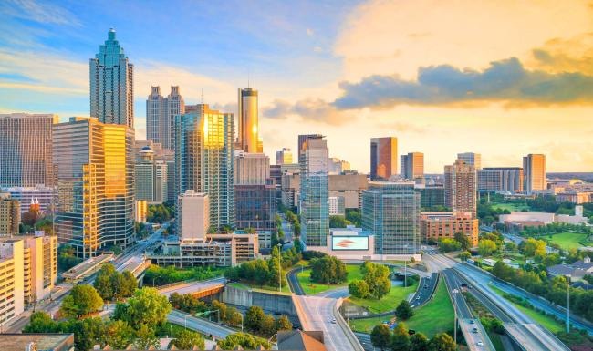 a city with tall buildings