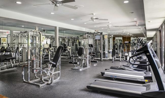 a gym with exercise equipment