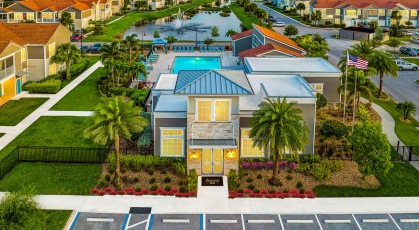 Aerial view of leasing office exterior