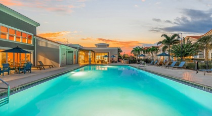 Sparkling salt-water swimming pool