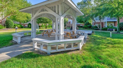 Gazebo with Lush Landscaping