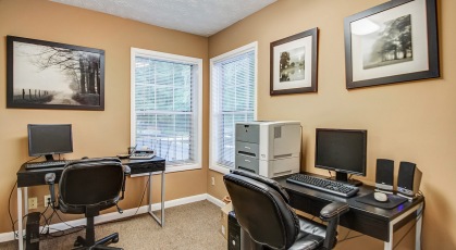 Business center with computers and printer