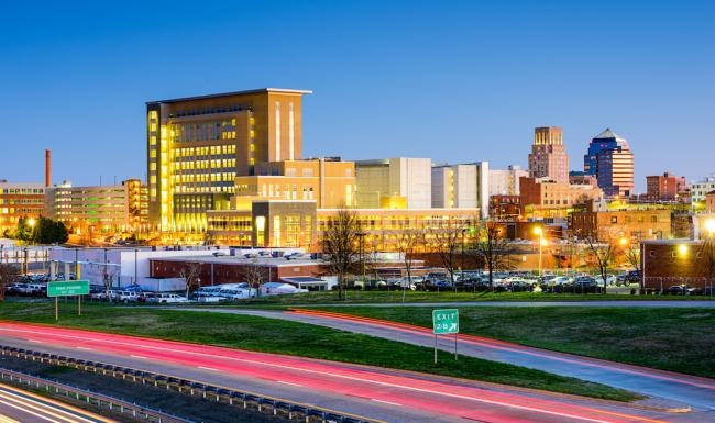 a city landscape at night