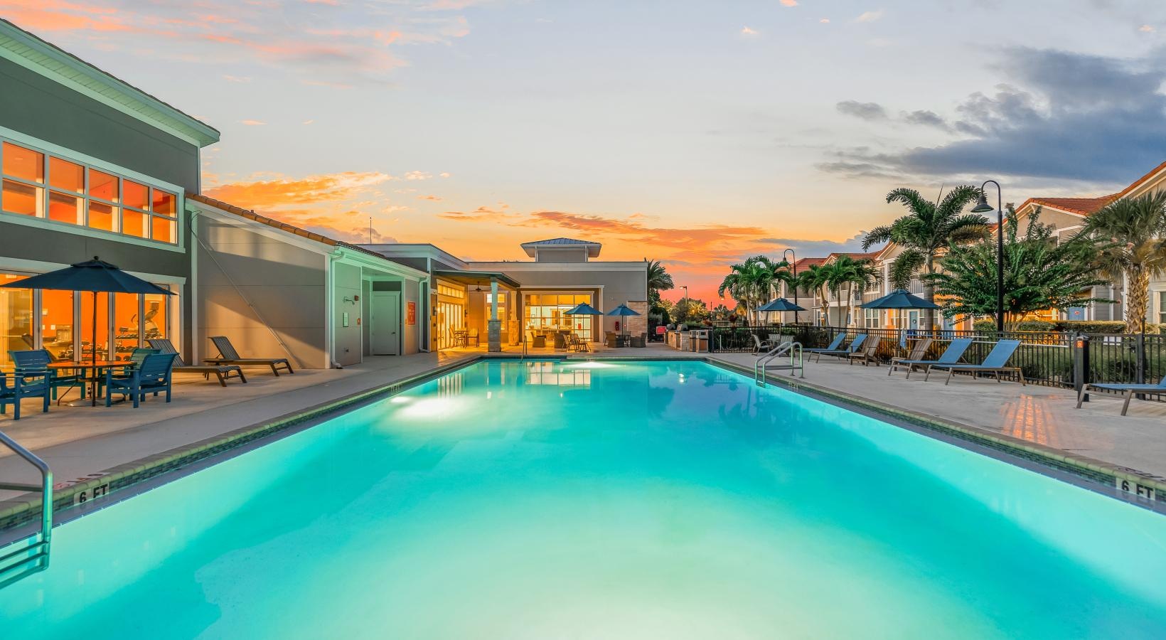 Sparkling salt-water swimming pool
