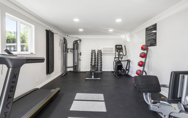 a gym with exercise equipment