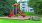 Playground with soft mulch ground covering