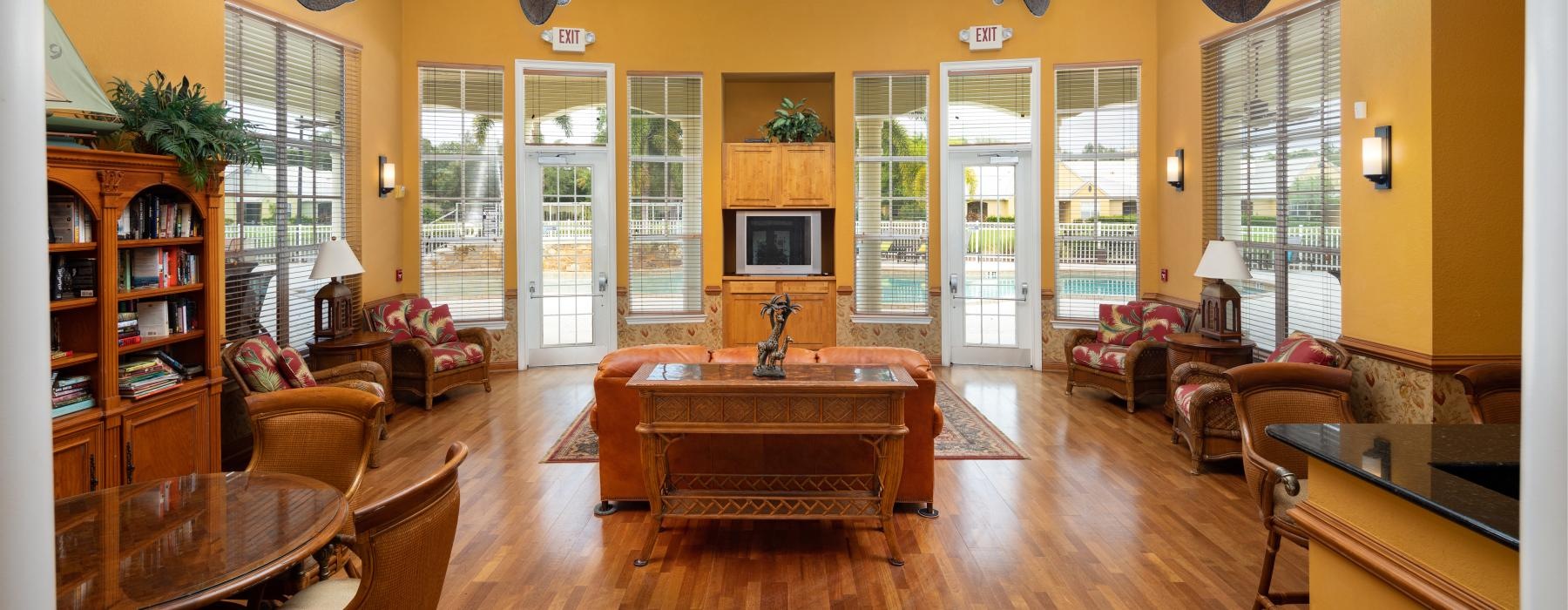 lounge with natural lighting